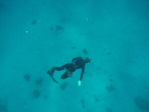 Freediving in clear blue water - Plongée en apnée en eau bleue