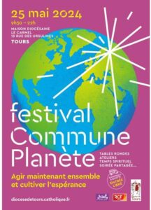 Affiche de présentation du festival Commune Planète à Tours le 25 mai 2024